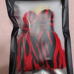 Red and Black Knit Beanie